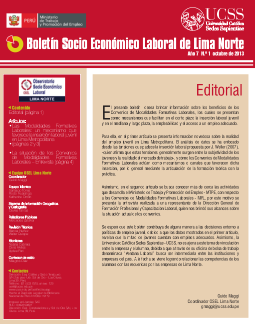 Boletín Informativo Nº1 2013  - OSEL