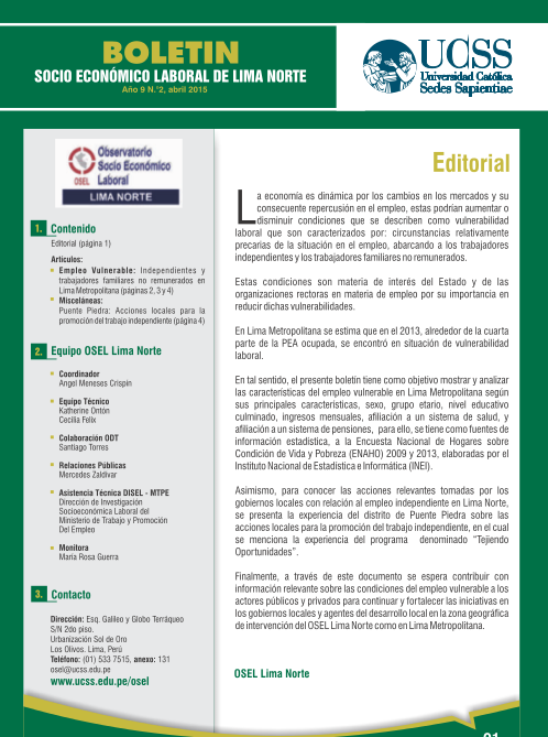 Boletín Informativo Nº2 2015  - OSEL